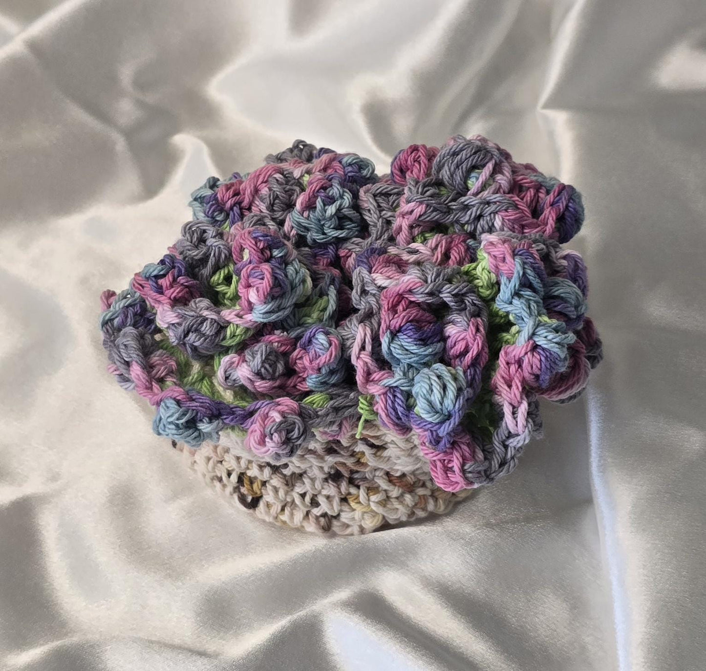 Flower Bouquet Coaster & Basket - Set of 4