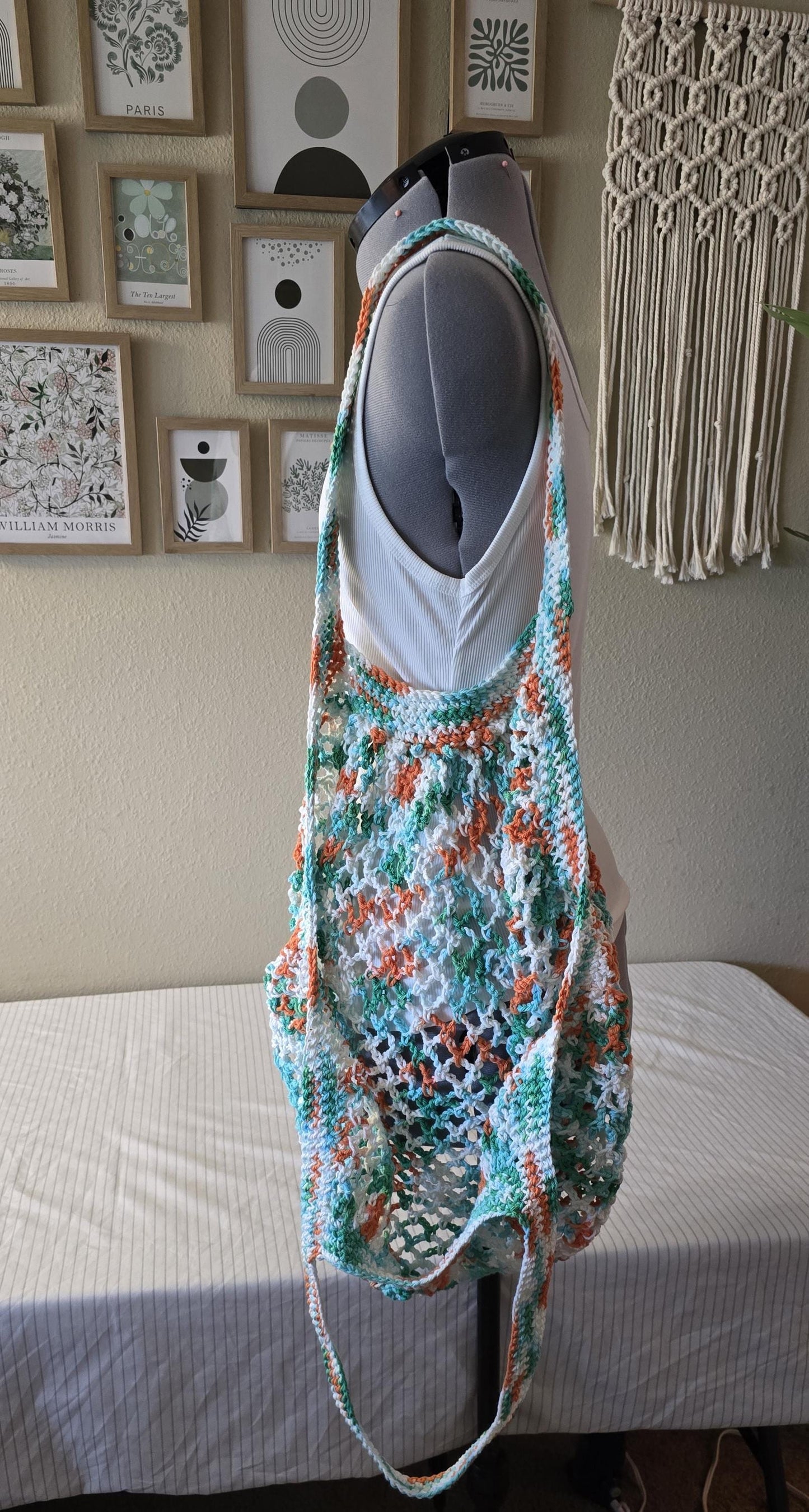 Large Crochet Mesh Market Bag