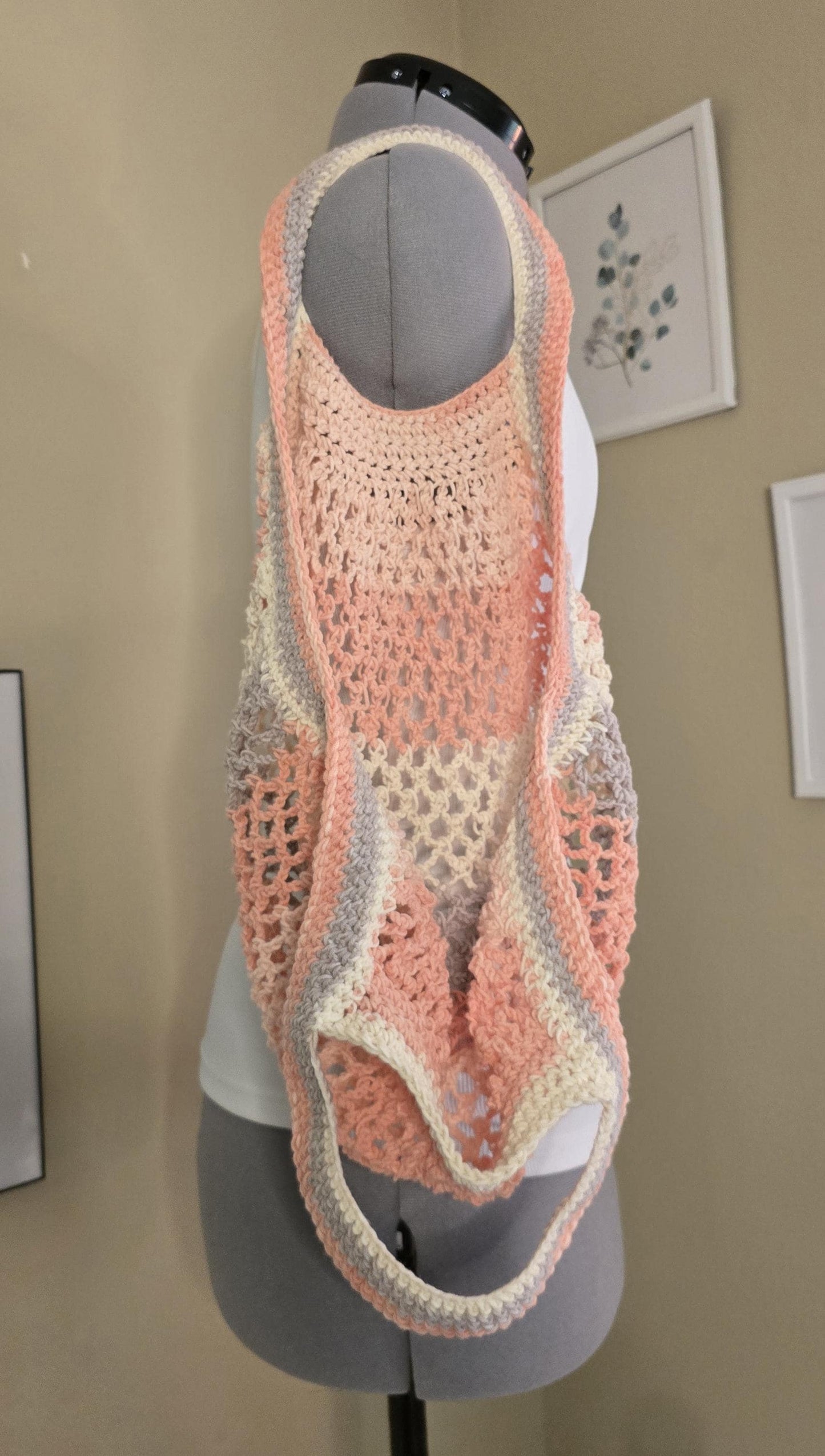 Made to Order Crochet Mesh Market Bag - Small Handle