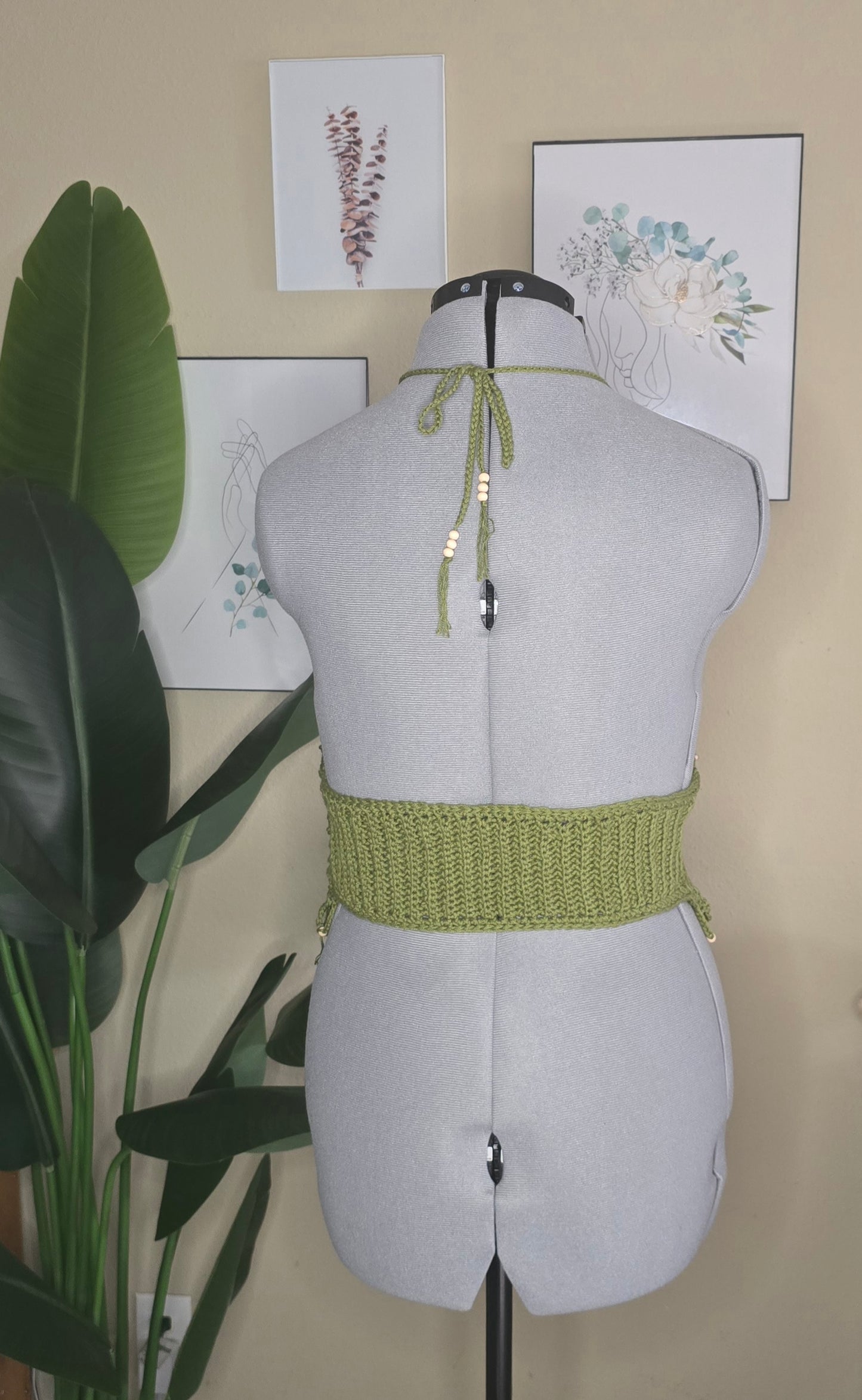 Tassel Halter Top - Size M