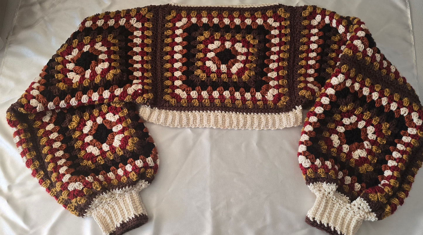 Cropped Granny Square Sweater