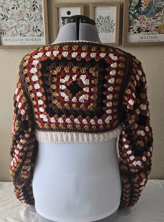 Cropped Granny Square Sweater