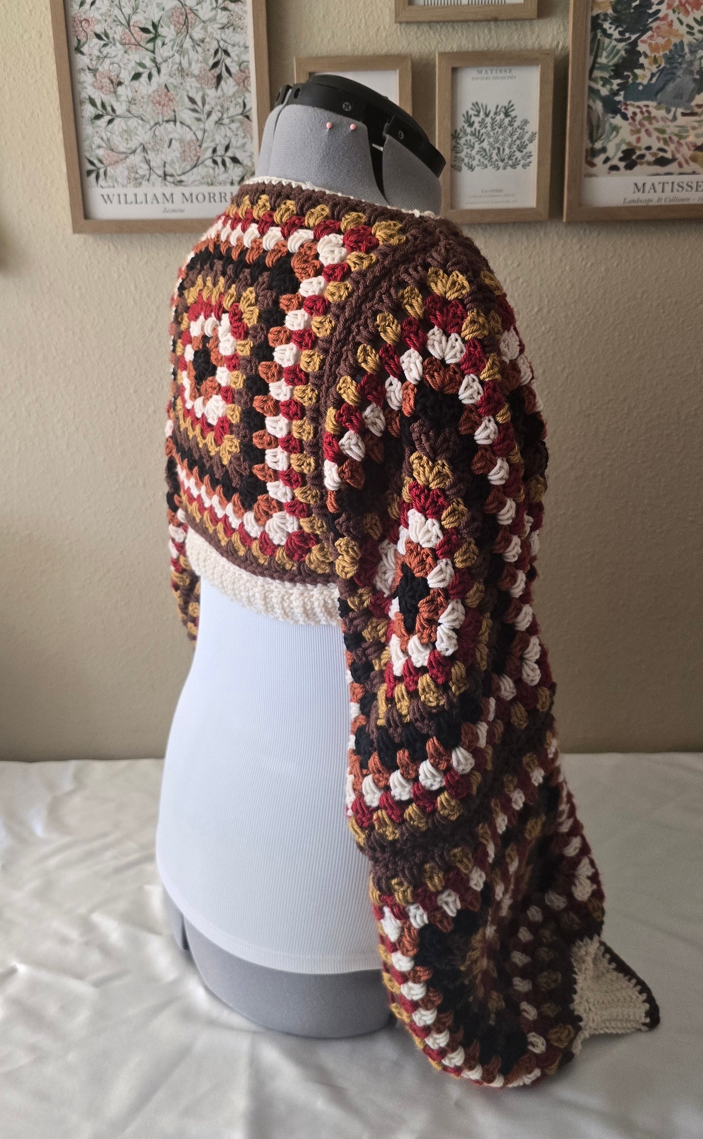 Cropped Granny Square Sweater