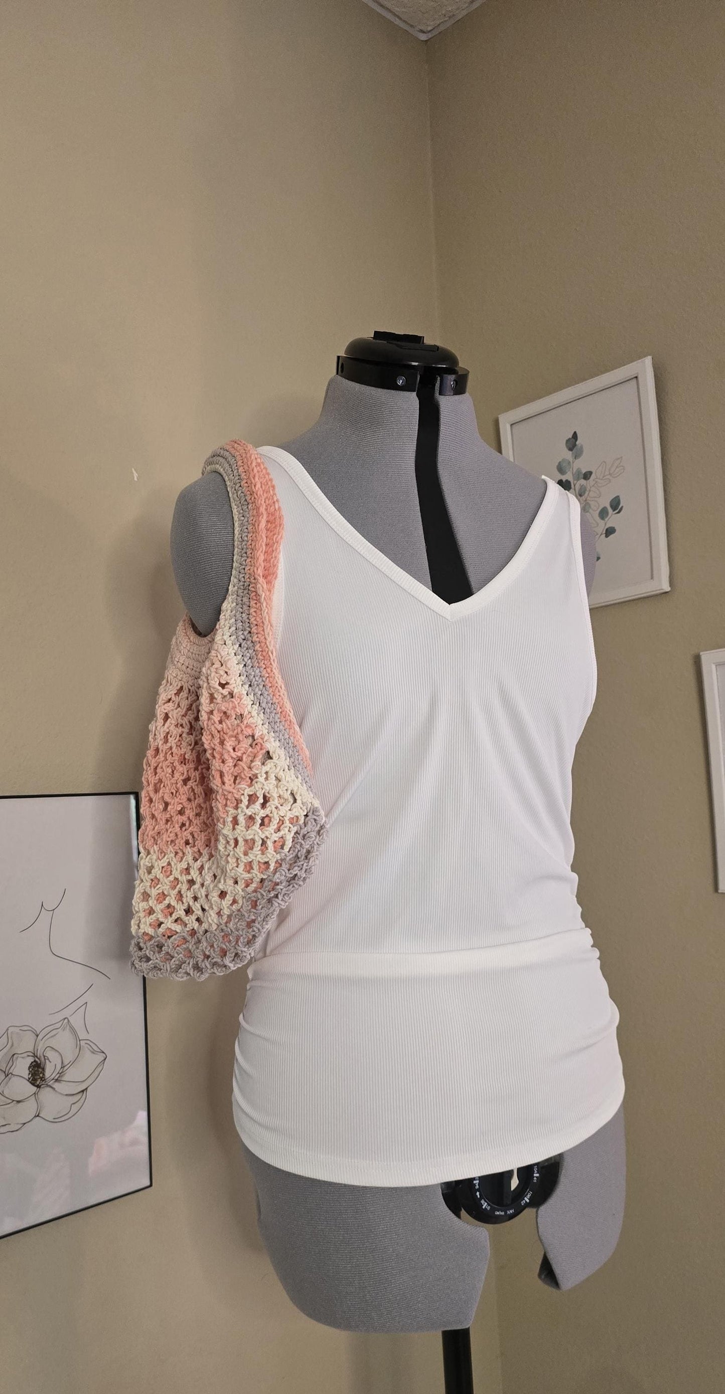 Made to Order Crochet Mesh Market Bag - Small Handle
