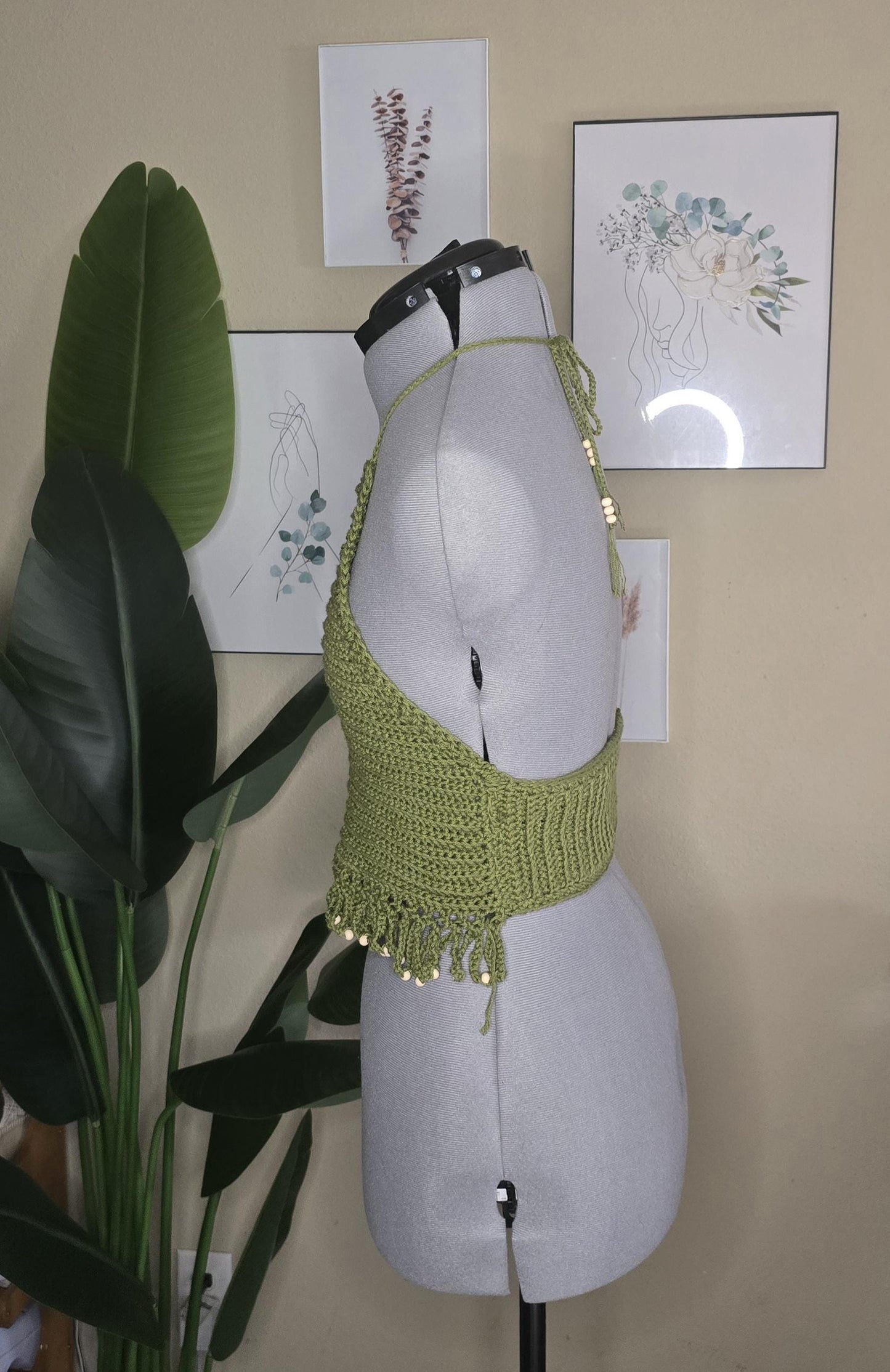 Made to Order Crochet Tassel Halter Top