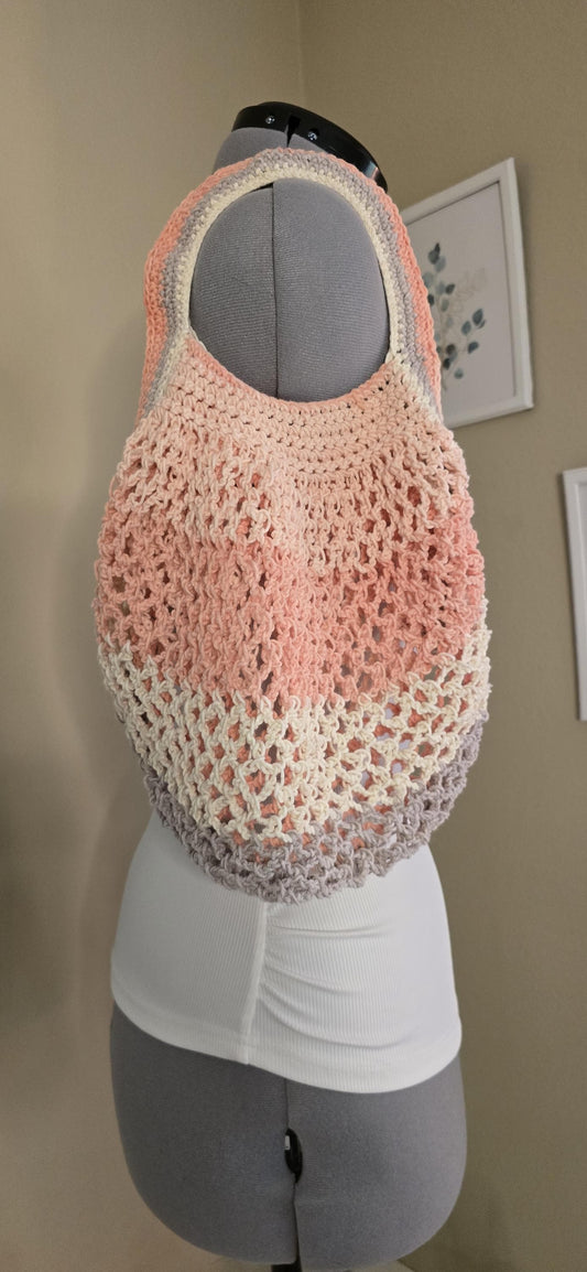 Made to Order Crochet Mesh Market Bag - Small Handle