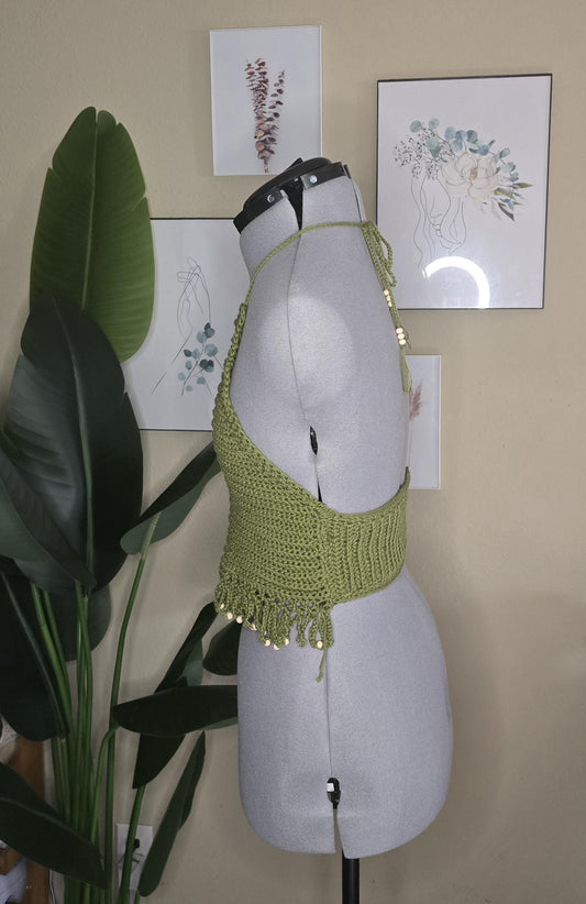 Made to Order Crochet Tassel Halter Top